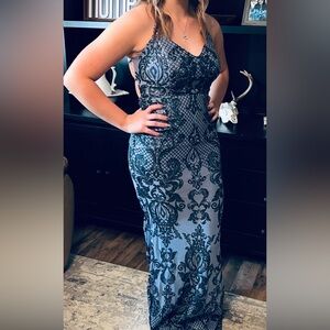 Windsor Lace-Up Bodycon Sequin Formal Dress